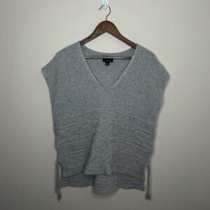 Anthropologie Lumière Sweater Short Sleeve V Neck Grey Medium
